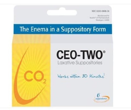 Beutlich Laxative CEO-TWO® Suppository 6 per Box 0.9 Gram - 0.6 Gram Strength Potassium Bitartrate / Sodium Bicarbonate