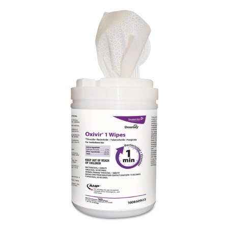 Lagasse Diversey™ Oxivir® 1 Surface Disinfectant Cleaner Premoistened Peroxide Based Wipe 160 Count Canister Disposable Scented NonSterile - M-1048121-1169 - Case of 1920