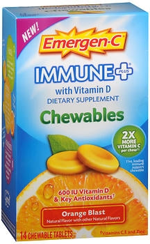 Glaxo Smith Kline Multivitamin Supplement Emergen-C® Ascorbic Acid / Vitamn D / Vitamn E 1000 mg - 600 IU - 30 IU Strength Tablet 14 per Box Orange Flavor