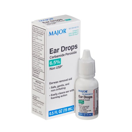 Major Pharmaceuticals Ear Wax Remover Generic Debrox® 0.5 oz. Otic Drops 6.5% Strength Carbamide Peroxide