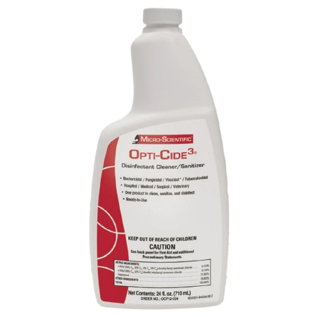 Micro Scientific Industries Opti-Cide3® Surface Disinfectant Cleaner Broad Spectrum Liquid 24 oz. Bottle Alcohol Scent NonSterile - M-1057859-4430 - Case of 12