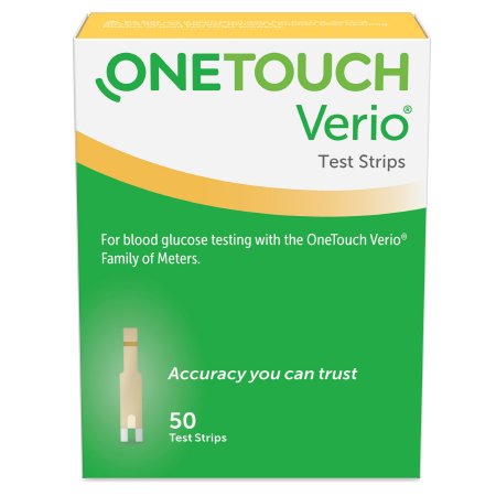 LifeScan Blood Glucose Test Strips OneTouch® Verio® 50 Strips per Box Our smallest sample size ever at 0.4 Microliter and fast results in just 5 seconds For OneTouch® Verio® Family of Meters