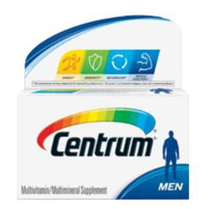 Glaxo Smith Kline Multivitamin Supplement Centrum® Men Vitamin A / Asorbic Acid / Vitamin D / Vitamin E / Vitamin K 3500 IU - 90 mg - 1000 IU - 45 IU - 60 mcg Strength Tablet 120 per Bottle