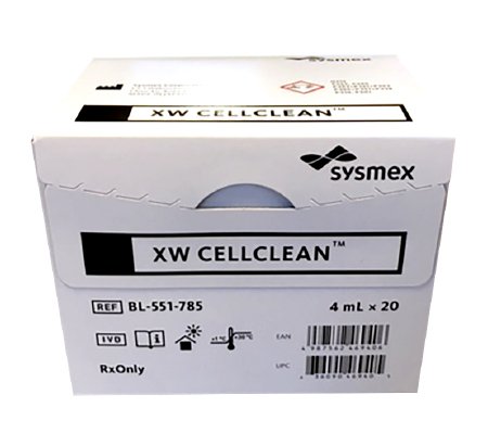 Sysmex America Reagent XW CELLCLEAN Hematology Cleaning Agent For Sysmex  XW-100™ Automated Hematology Analyzer 20 X 4 mL - M-1086166-2478 - Box of 1