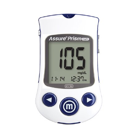 Arkray USA Blood Glucose Meter Assure® Prism Multi 5 Second Results Stores Up To 500 Results , 7 , 14 , and 30 Day Averaging Auto Coding