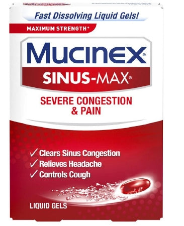 Reckitt Benckiser Cold and Sinus Relief Mucinex® Severe Sinus 650 mg - 400 mg - 10 mg / 20 mL Strength Liquid 6 oz.