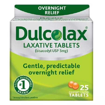 Sanofi Pasteur Laxative Dulcolax® Tablet 25 per Box 5 mg Strength Bisacodyl USP