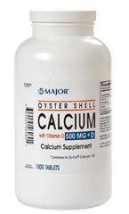 Major Pharmaceuticals Joint Health Supplement Major® Calcium / Vitamin D 500 mg - 200 IU Strength Tablet 150 per Bottle