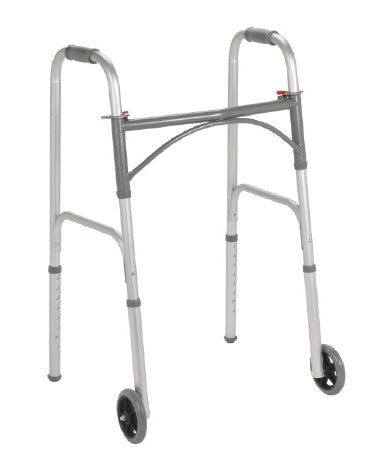 Folding Walker Adjustable Height McKesson Steel Frame 350 lbs. Weight Capacity 32 to 39 Inch Height