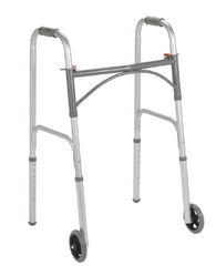 Folding Walker Adjustable Height McKesson Steel Frame 350 lbs. Weight Capacity 32 to 39 Inch Height