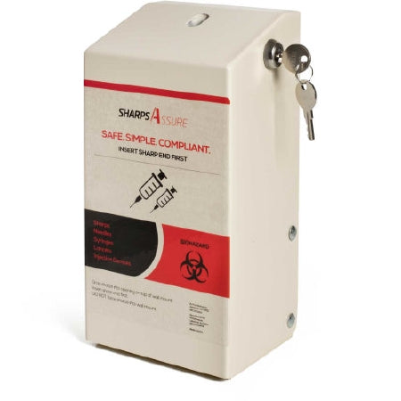 Post Medical KIOSK, SHARPS WALL F/1.5QT WIDE SERIES CONT W/LOCK & KEY