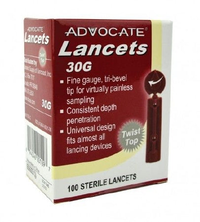 Pharma Supply Inc Lancet Advocate Safety Lancet Needle 30 Gauge Twist top Activation