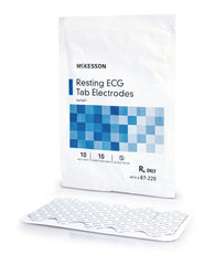 ECG Tab Electrode McKesson Resting Non-Radiolucent 10 per Pack