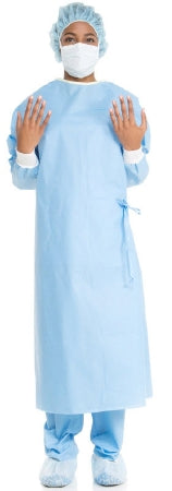 O&M Halyard Inc Non-Reinforced Surgical Gown with Towel ULTRA Small Blue Sterile AAMI Level 3 Disposable