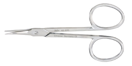 Cuticle Scissors Miltex® 3-1/2 Inch Length OR Grade Chrome Plated Carbon Steel NonSterile Finger Ring Handle Curved Blade Sharp Tip / Sharp Tip