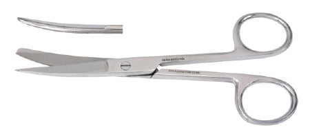 Operating Scissors Vantage® 5-1/2 Inch Length Office Grade Stainless Steel Finger Ring Handle Curved Blade Sharp Tip / Blunt Tip