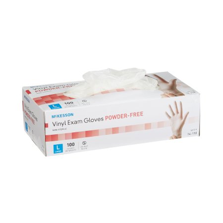 Exam Glove McKesson Large NonSterile Vinyl Standard Cuff Length Smooth Clear Not Chemo Approved - M-354440-4092 - Case of 1000