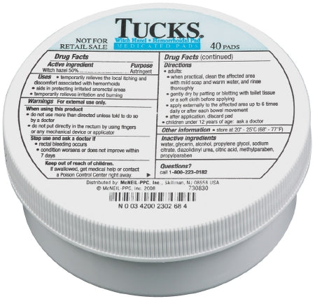 Care Line Hemorrhoid Relief Tucks® Pad 40 per Box