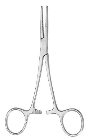 Hemostatic Forceps McKesson Argent™ Halsted-Mosquito 5 Inch Length Surgical Grade Stainless Steel NonSterile Ratchet Lock Finger Ring Handle Straight - M-487375-2729 - Each