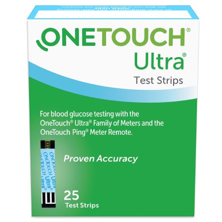 LifeScan Blood Glucose Test Strips OneTouch® Ultra® 2 25 Strips per Box For OneTouch® Ultra® Blood Glucose Meter