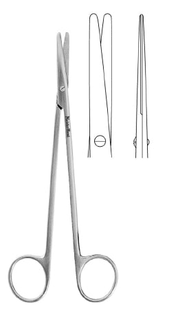 Dissecting Scissors MeisterHand® Metzenbaum 7 Inch Length Surgical Grade Stainless Steel NonSterile Finger Ring Handle Straight Blunt Tip / Blunt Tip