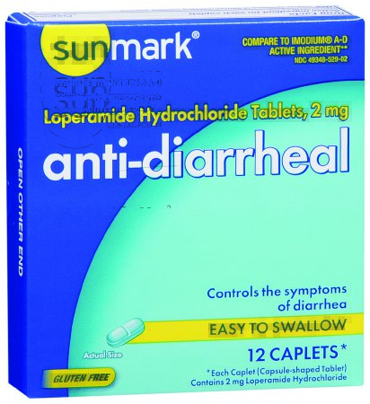 Anti-Diarrheal sunmark® 2 mg Strength Caplet 12 per Box