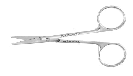 Iris Scissors MeisterHand® Knapp 4 Inch Length Surgical Grade Stainless Steel NonSterile Finger Ring Handle Straight Blunt Tip / Blunt Tip