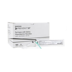 Syringe with Hypodermic Needle McKesson Prevent® HT 3 mL 22 Gauge 1 Inch Detachable Needle Hinged Safety Needle - M-721368-2888 - Case of 400