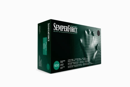 Sempermed USA Exam Glove Semperforce™ Small NonSterile Nitrile Standard Cuff Length Textured Fingertips Black Not Chemo Approved - M-728850-1391 - Case of 1000