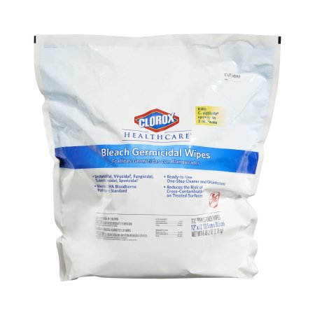 The Clorox Company Clorox Healthcare® Bleach Germicidal Surface Disinfectant Cleaner Refill Premoistened Germicidal Wipe 110 Count Pouch Disposable Floral Bleach Scent NonSterile - M-743112-3090 - Box of 1