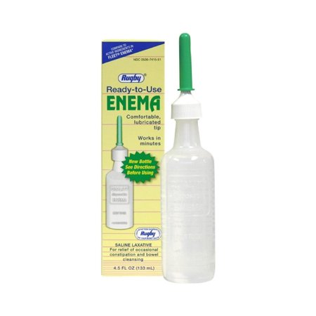 Major Pharmaceuticals Enema Rugby® 4.5 oz. 19 Gram - 7 Gram Strength Monobasic Sodium Phosphate / Dibasic Sodium Phosphate