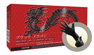 Microflex Medical Exam Glove Black Dragon® Large NonSterile Latex Standard Cuff Length Fully Textured Black Not Chemo Approved - M-783645-4181 - Case of 2000