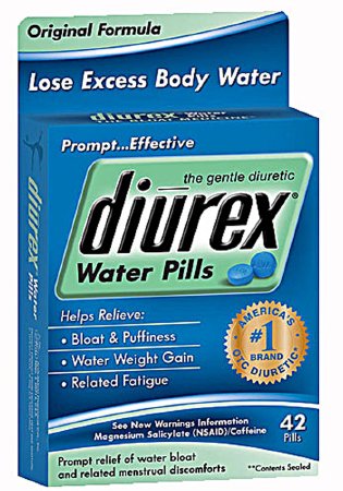 Alva Amco Pharma Pain Relief Diurex® Water Pill 162.5 mg - 50 mg Strength Magnesium Salicylate / Caffeine Tablet 42 per Box