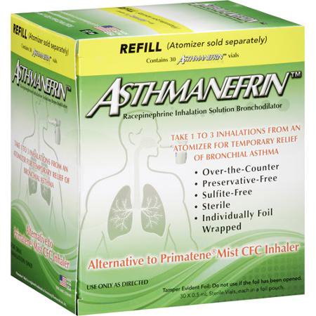 Nephron Pharmaceutical Asthma Relief Refill Kit Asthmanefrin™ 11.25 mg Strength Inhalation Solution 30 per Box