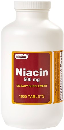 Major Pharmaceuticals Dietary Supplement Major® Vitamin B3 / Vitamin B 500 mg Strength Tablet 100 per Bottle