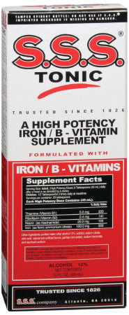 SSS Company Mineral Supplement S.S.S. Tonic Iron / Vitamin B3 100 mg - 20 mg Strength Liquid 10 oz. Unflavored