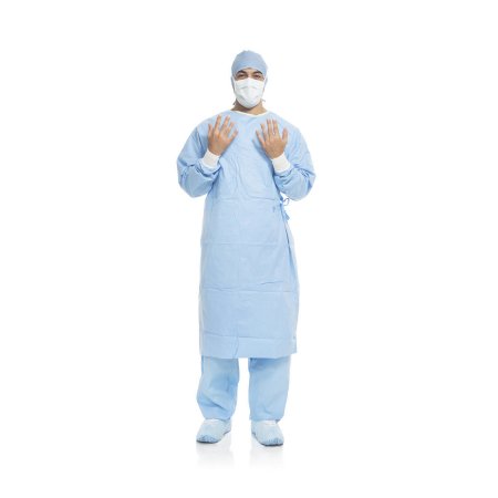 O&M Halyard Inc Surgical Gown with Towel Aero Blue X-Large Blue Sterile AAMI Level 3 Disposable