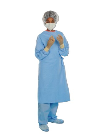 O&M Halyard Inc Surgical Gown with Towel Aero Blue Large Blue Sterile AAMI Level 3 Disposable