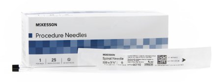Spinal Needle McKesson Quincke Style 22 Gauge 3-1/2 Inch - M-992550-3103 - Box of 25
