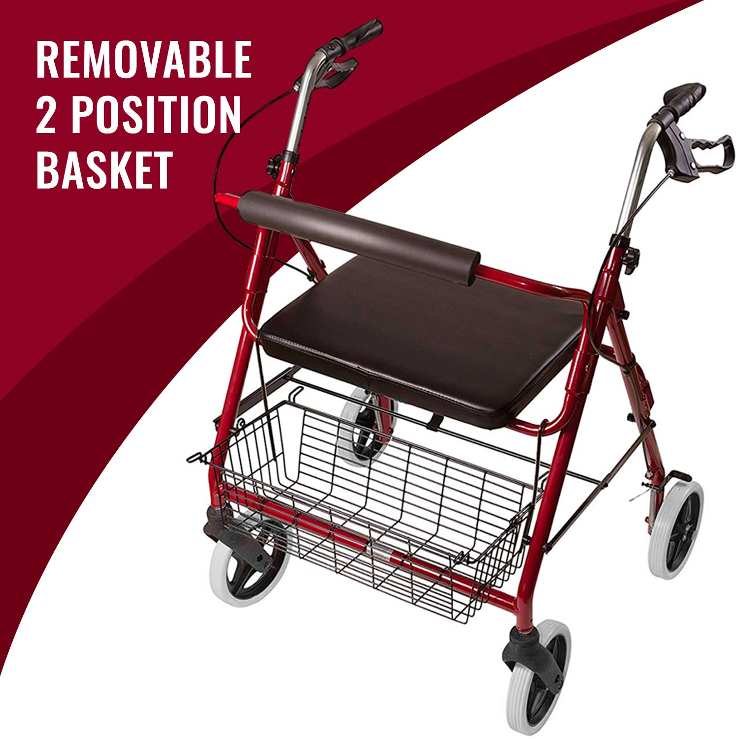 DMI Lightweight Extra-Wide Heavy-Duty Aluminum Rollator AM-501-1029-0700