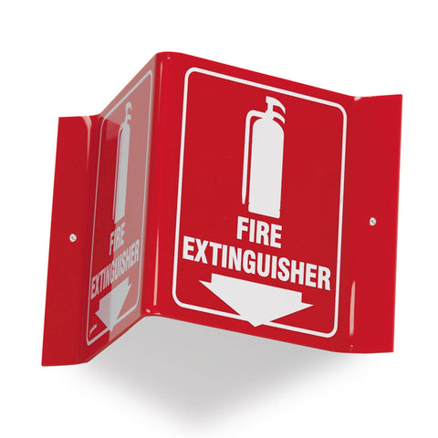 "Fire Extinguisher" V Shape Location Sign "Fire Extinguisher" Sign ,1 Each - Axiom Medical Supplies