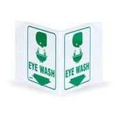 "Eye Wash" V Shape Location Sign "Eye Wash" Sign ,1 Each - Axiom Medical Supplies