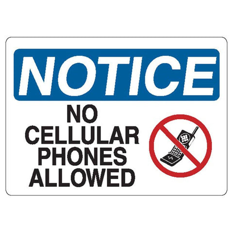 "Notice: No Cellular Phones Allowed" with Picture Sign "Notice: No Cellular Phones Allowed" with Picture ,1 Each - Axiom Medical Supplies