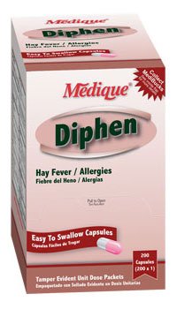 Medique Products Allergy Relief Diphen 25 mg Strength Tablet 200 Packets Per Box