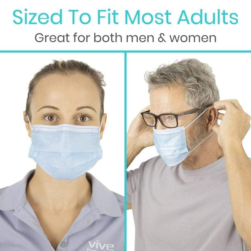 Vive Standard Face Masks Size to fit the most - 50 Pack