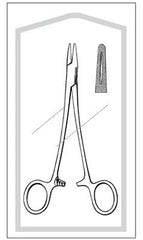 Needle Holder Econo™ Mayo-Hegar 7 Inch Length Blunt Straight Serrated Tips with Groove Finger Ring Handle Case of 50 MK-1003759
