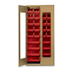 MARKET LAB 78"H Beige QuickView Storage Cabinet w/28 Bins each ML100949