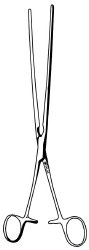 Hemostatic Forceps Sklar® Kocher 12 Inch Length OR / Surgical Grade German Stainless Steel NonSterile Locking Finger Ring Handle Straight Serrated Tips with 1 X 2 Teeth EACH MK-1010021