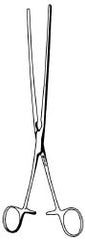 Hemostatic Forceps Sklar® Kocher 12 Inch Length OR / Surgical Grade German Stainless Steel NonSterile Locking Finger Ring Handle Straight Serrated Tips with 1 X 2 Teeth EACH MK-1010021