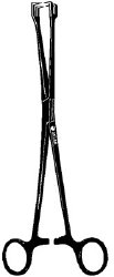 Uterine Vulsellum Forceps Sklar Black™ Laser Schroeder 9-1/2 Inch Length OR / Surgical Grade Coated German Stainless Steel NonSterile Locking Finger Ring Handle Straight 2 X 2 Sharp Prongs EACH MK-1010025